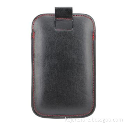 Leather Mobile Phone Case, with Retractable Pull-tab, Fine Workmanship in Stitches and Paint Edge